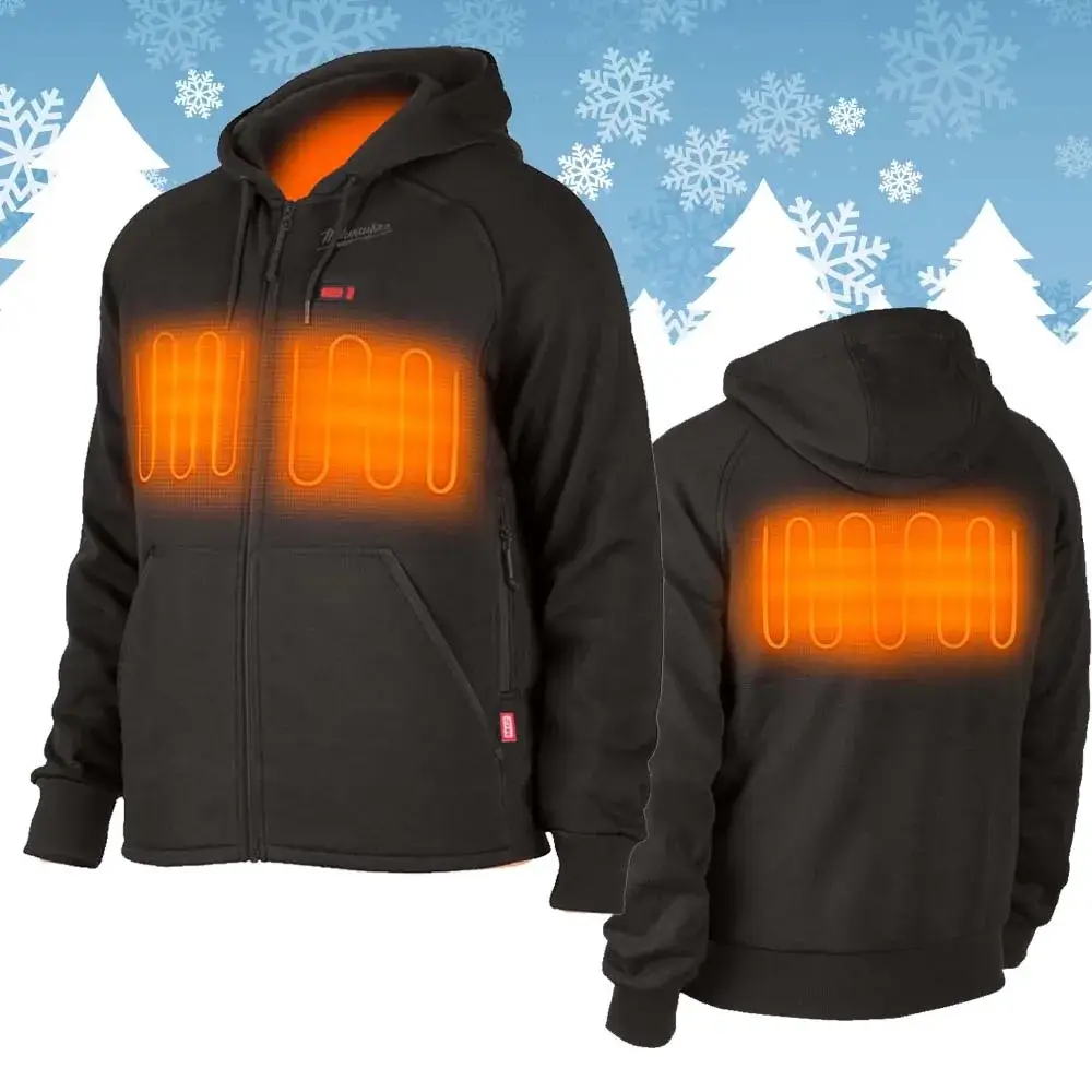 Milwaukee M12 Black Heated Hoodie - front and back