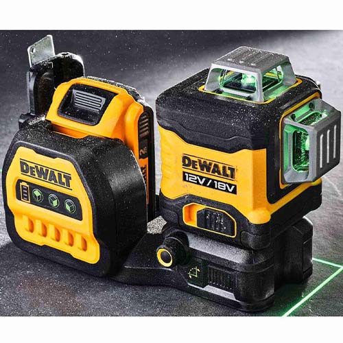 A 360 Green laser level that can use 18v and 12v batteries from dewalt. The - dce089d1g18