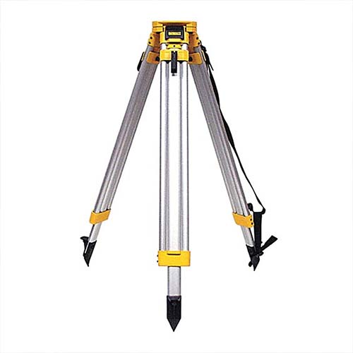 A construction tripod used primarily for laser levels - its thick and sturdy and looks like it wont fall over. Made by Dewalt