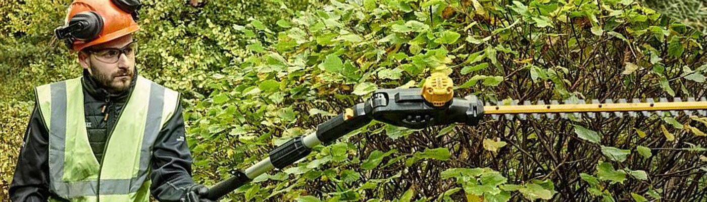 Dewalt DCMPH566N 18V XR Pole Hedge Trimmer 25mm Gap Banner