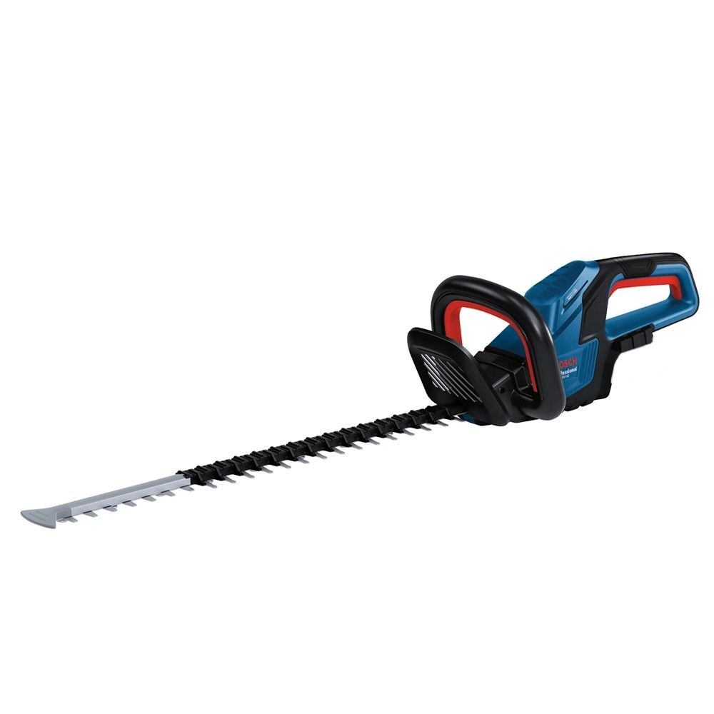 Still image of the Bosch GHE 18V-60 18V Brushless Hedge Trimmer on a plain background.