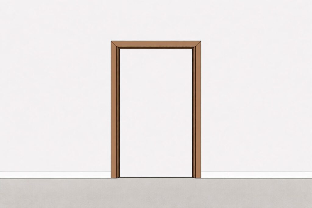 How to Hang an Internal Door: Step by Step Guide for a Perfect Fit 2 Simple illustration of a door frame opening showing the inner lining and outer frame.